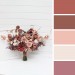 Wedding Bouquets in Beige, Terracotta, Blush Pink & Dusty Rose | Cascading Faux Bridal & Bridesmaid Bouquets