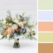 Spring & Summer Wedding Bouquets in Ivory, Yellow, Peach & Dusty Blue | Faux Cascading Bridal & Bridesmaid Wildflower Bouquets
