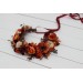 Burgundy rust ivory flower crown. Hair wreath. Flower girl crown. Wedding flowers. 0025