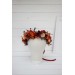 Burgundy rust ivory flower crown. Hair wreath. Flower girl crown. Wedding flowers. 0025