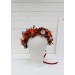 Burgundy rust ivory flower crown. Hair wreath. Flower girl crown. Wedding flowers. 0025
