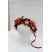 Burgundy rust ivory flower crown. Hair wreath. Flower girl crown. Wedding flowers. 0025