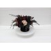 Deep purple black gold beige centerpiece. Table decor. Flowers in box. Wedding flowers. Halloween wedding. 5194