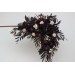  Flower arch arrangement in deep purple black gold beige colors.  Arbor flowers. Floral archway. Faux flowers for wedding arch. Halloween wedding. BLACK