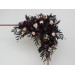  Flower arch arrangement in deep purple black gold beige colors.  Arbor flowers. Floral archway. Faux flowers for wedding arch. Halloween wedding. BLACK