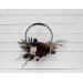 Flower hoop in deep purple black gold beige colors. Alternative bridesmaid bouquet. Halloween wedding. BLACK