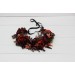 Rust burgundy cinnamon flower crown. Hair wreath. Flower girl crown. Wedding flowers. 0022