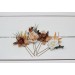  Set of 4 hair pins in  rust brown ivory color scheme. Hair accessories. Flower accessories for wedding. 0019