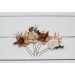 Set of 4 hair pins in rust brown ivory color scheme. Hair accessories. Flower accessories for wedding. 0019