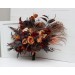 Wedding bouquets in rust burgundy cinnamon colors. Bridal bouquet. Faux bouquet. Bridesmaid bouquet 0022