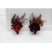  Wedding boutonnieres and wrist corsage  in rust burgundy cinnamon color theme. Flower accessories.0022 