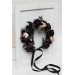 Deep purple black gold beige flower crown. Hair wreath. Flower girl crown. Wedding flowers. Halloween wedding. 5194
