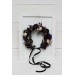 Deep purple black gold beige flower crown. Hair wreath. Flower girl crown. Wedding flowers. Halloween wedding. 5194