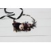 Deep purple black gold beige flower crown. Hair wreath. Flower girl crown. Wedding flowers. Halloween wedding. 5194