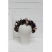 Deep purple black gold beige flower crown. Hair wreath. Flower girl crown. Wedding flowers. Halloween wedding. 5194