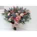 Wedding Bouquets in Burgundy, Dusty Rose & Blue | Cascading Faux Bridal & Bridesmaid Bouquets