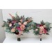 Wedding Bouquets in Burgundy, Dusty Rose & Blue | Cascading Faux Bridal & Bridesmaid Bouquets