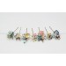  Set of  7 bobby pins in  pastel color scheme. Hair accessories. Flower accessories for wedding.  5259