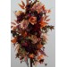 Flower Arch Arrangement in Plum, Purple, Orange, Rust & Beige | Faux Floral Archway for Wedding