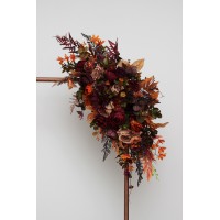  Flower arch arrangement in plum purple orange rust beige colors.  Arbor flowers. Floral archway. Faux flowers for wedding arch. 5260