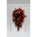 Wedding Bouquets in Plum, Purple, Orange, Rust & Beige | Cascading Faux Bridal & Bridesmaid Bouquets