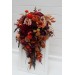 Wedding Bouquets in Plum, Purple, Orange, Rust & Beige | Cascading Faux Bridal & Bridesmaid Bouquets