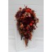 Wedding Bouquets in Plum, Purple, Orange, Rust & Beige | Cascading Faux Bridal & Bridesmaid Bouquets