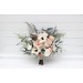 Wedding Bouquets in Beige, White, Gray & Blush Pink | Faux Bridal & Bridesmaid Bouquets