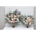 Wedding Bouquets in Beige, White, Gray & Blush Pink | Faux Bridal & Bridesmaid Bouquets