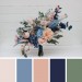 Dusty Blue, Blush Pink & Peach Dahlia Bridal Bouquet | Faux Wedding & Bridesmaid Bouquets