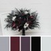 Deep Purple, Black, Silver, and White Anemone Wedding Bouquets – Gothic & Halloween Bridal Designs