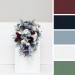 Wedding Bouquets in Dusty Blue, Navy Blue, Burgundy & White | Cascading Bridal & Bridesmaid Faux Bouquets