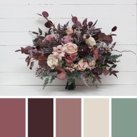 Wedding bouquets. Faux bouquet. Bridesmaid bouquet in mauve purple beige colors. Bridal bouquet. 5180