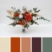 Wedding Bouquets in Rust, Orange & Cream | Faux Bridal & Bridesmaid Bouquets