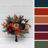  Flower arch arrangement in teal rust gold plum mustard colors.  Arbor flowers. Floral archway. Faux flowers for wedding arch. Jewel tone wedding. 5222
