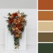 Wedding Bouquets in Rust, Orange & Gold | Dahlia & Rose Faux Bridal & Bridesmaid Cascading Bouquets