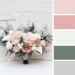 Wedding bouquets in white blush pink colors. Bridal bouquet. Fauxbouquet. Bridesmaid bouquet. 5204