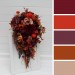 Wedding Bouquets in Plum, Purple, Orange, Rust & Beige | Cascading Faux Bridal & Bridesmaid Bouquets