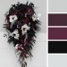 Deep Purple, Black, Silver, and White Anemone Wedding Bouquets – Gothic & Halloween Cascade Bouquet