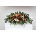 Flower Arch Arrangement in Ivory & Rust | Faux Floral Archway for Forest Wedding