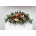  Flower arch arrangement in ivory and rust colors.  Arbor flowers. Floral archway. Faux flowers for wedding arch. Forest wedding.  5262