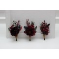 Wedding Boutonnieres & Wrist Corsage in Deep Burgundy | Faux Flower Accessories