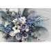 Wedding bouquets in dusty blue white ivory gray colors. Bridal bouquet. Cascading bouquet. Faux bouquet. Bridesmaid bouquet. 5263