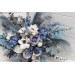 Wedding Bouquets in Dusty Blue, White, Ivory & Gray | Cascading Faux Bridal & Bridesmaid Bouquets