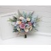 Small Wedding Bouquet in Dusty Blue, Dusty Pink & Peach | Wildflower Faux Bridal & Bridesmaid Bouquets