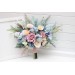 Small Wedding Bouquet in Dusty Blue, Dusty Pink & Peach | Wildflower Faux Bridal & Bridesmaid Bouquets