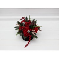  Christmas centerpiece. Table decor. Wedding flowers in box. Winter wedding. 5117