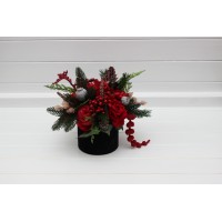  Christmas centerpiece. Table decor. Wedding flowers in box. Winter wedding. 5117