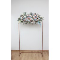 Summer wedding. Dusty blue blush pink yellow arch arrangement. Arch flowers. Fall wedding. Archway flowers. Pergola flowers. Wedding arch. 5259
