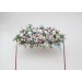 Summer Wedding Flower Arch Arrangement in Dusty Blue, Blush Pink & Yellow | Faux Floral Archway